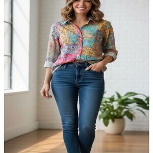 Ralph Lauren Multicolor Paisley Men's Shirt. SIZE M